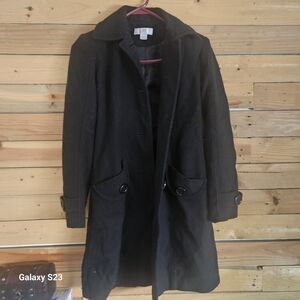 JLo Black Wool Oversized Coat